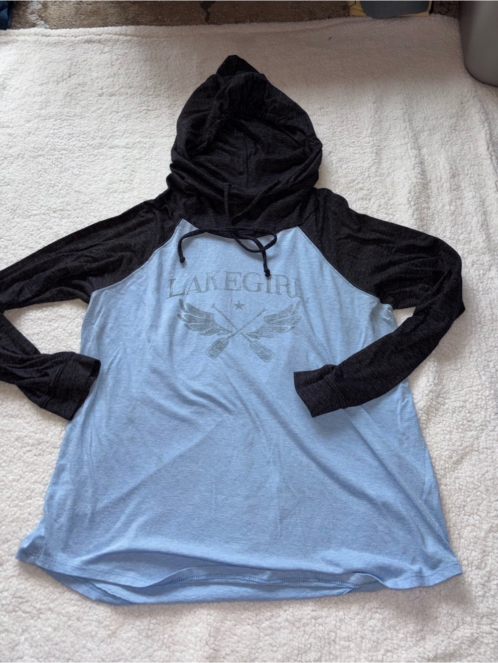 Lakegirl Blue and Black Lightweight Hoodie